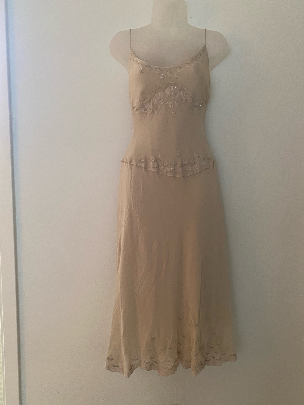Vintage Jones New York Silk Embellished Slip Midi Dress - Picture 2 of 6
